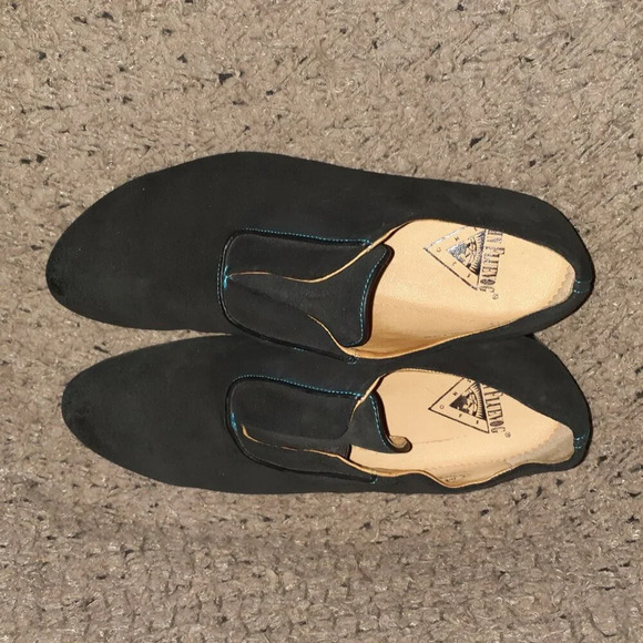 JOHN FLUEVOG-Kingsley-Black Waxed Suede-Laceless Oxford-SZ 7.5 Men-Near Mint - Picture 8 of 9